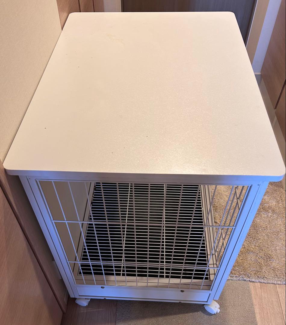 中古犬用ケージ ホワイト 78x56x70cm
