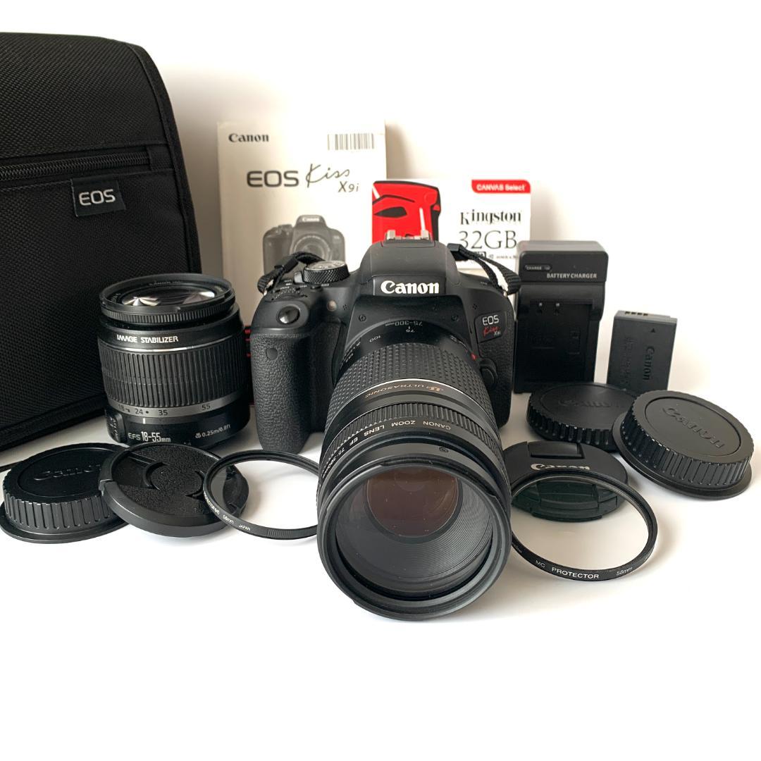 望遠レンズ付き☆キャノン canon kiss x 9i 標準&望遠レンズセット