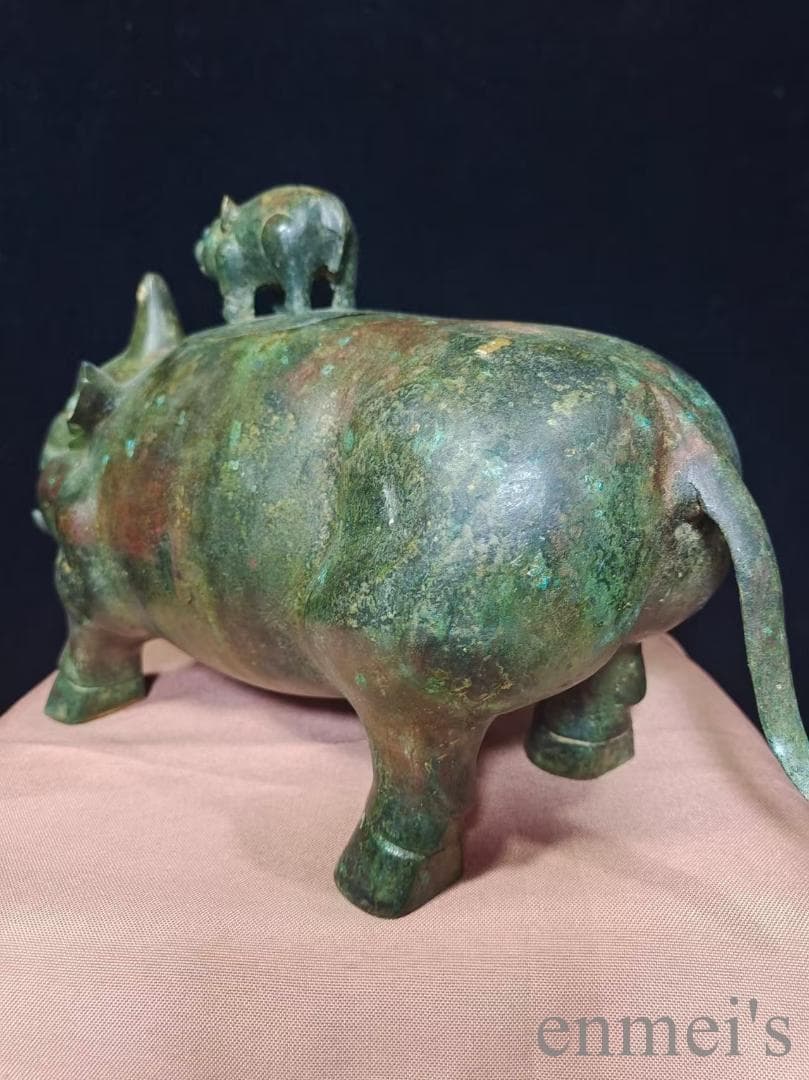 中国古美術【猪尊】西周青銅器 盛酒器 礼器 骨董 純銅製 古