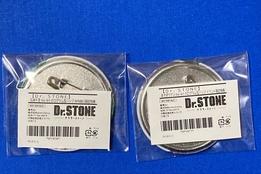 Dr.STONE Ani-Art box特典 ホログラム 缶バッジ 千空&ゲン