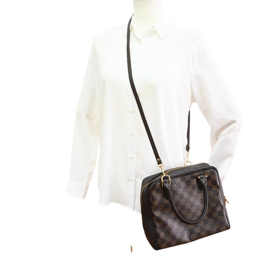 【美品】ルイヴィトン　ブレラダミエ・エベヌ　ハンドバッグ　ブラウン　レザー