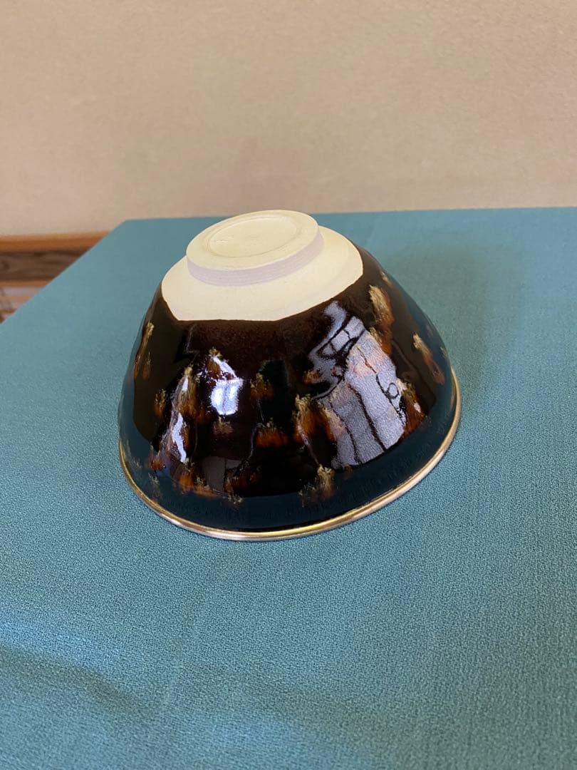 茶道具/茶碗 桶谷定一『玳皮梅花』京都 洛東 清水焼 美術品