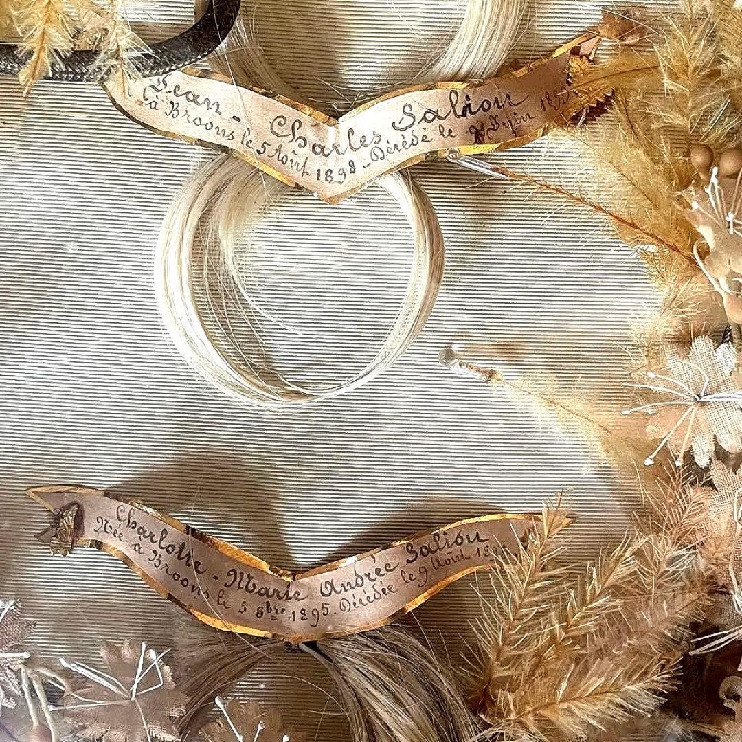 19世紀アンティークルリケール遺髪物 - メルカリ