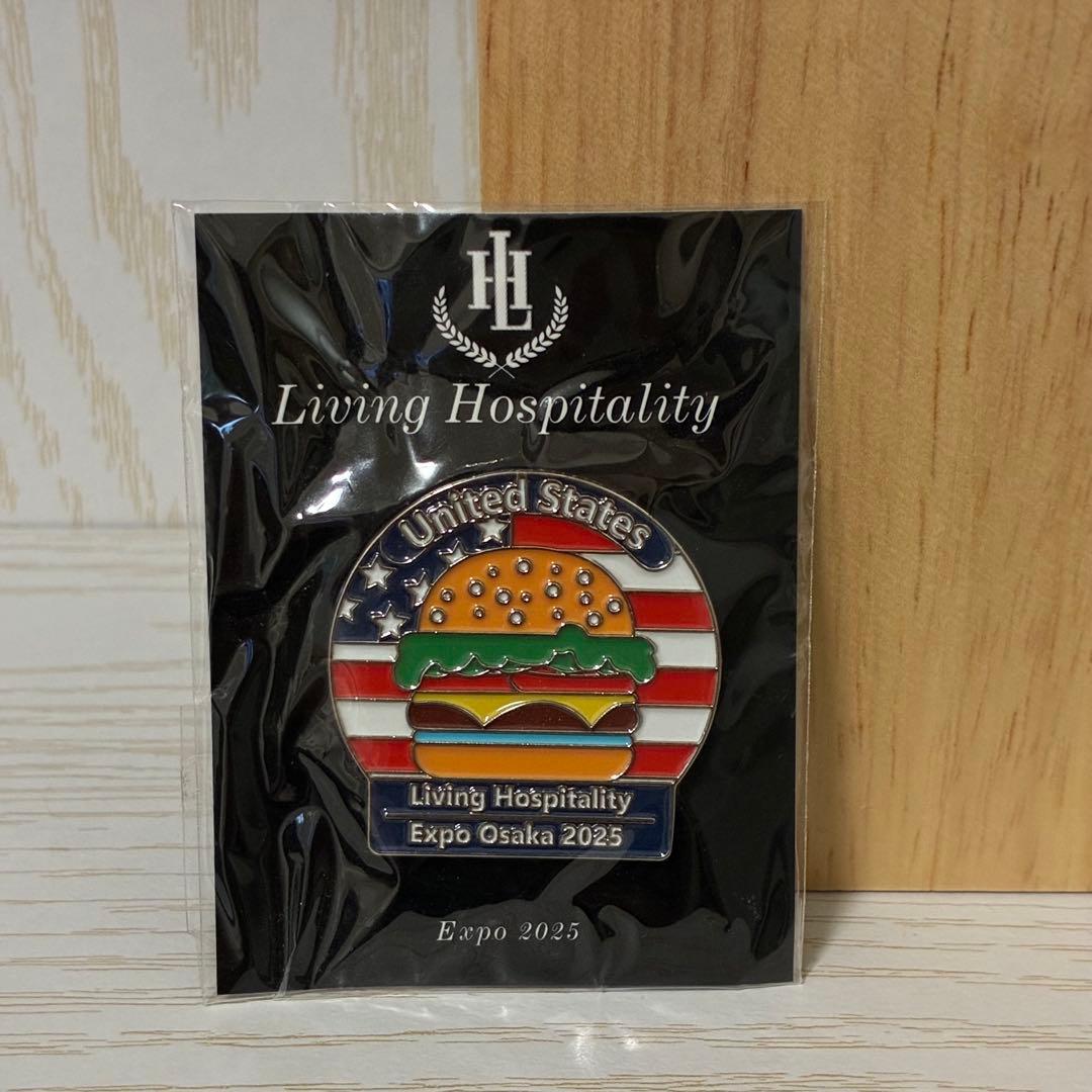 万博 Living Hospitalit ピンバッジ アメリカ館 ハンバーガー - メルカリ