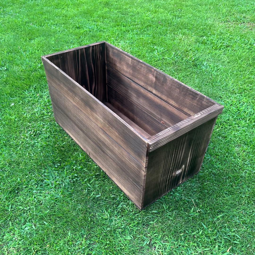 新品 焼き目 りんご箱 角箱 2箱 / 小物入れ 収納 ラック ケース