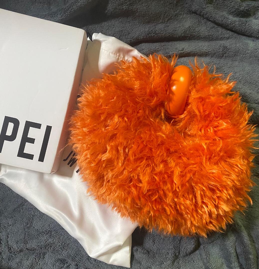 新品未使用 Abacus フェイクファー ミニトップハンドルバッグ - オレンジ