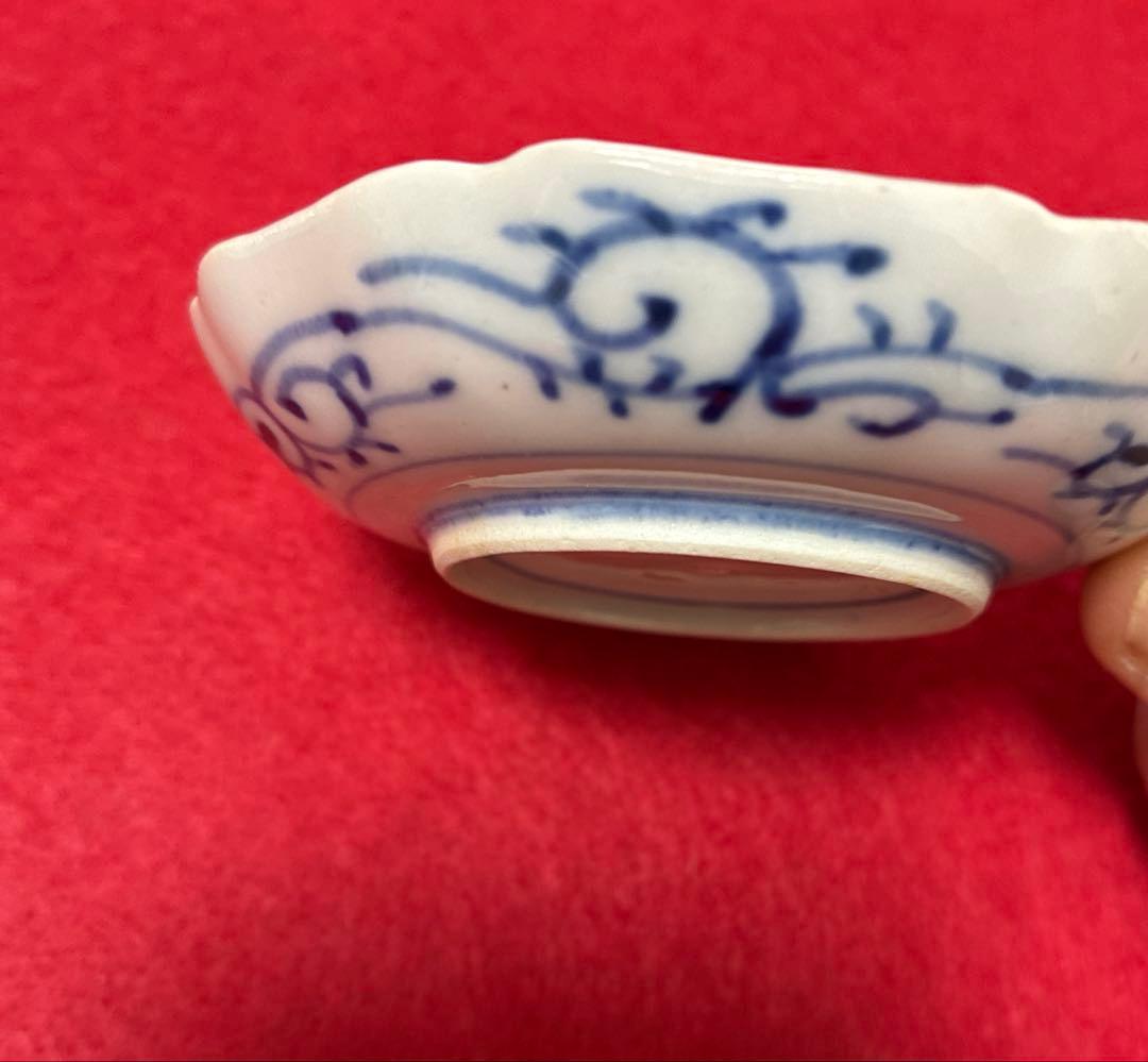 古伊万里 金彩 菊型 豆皿 小皿 5客