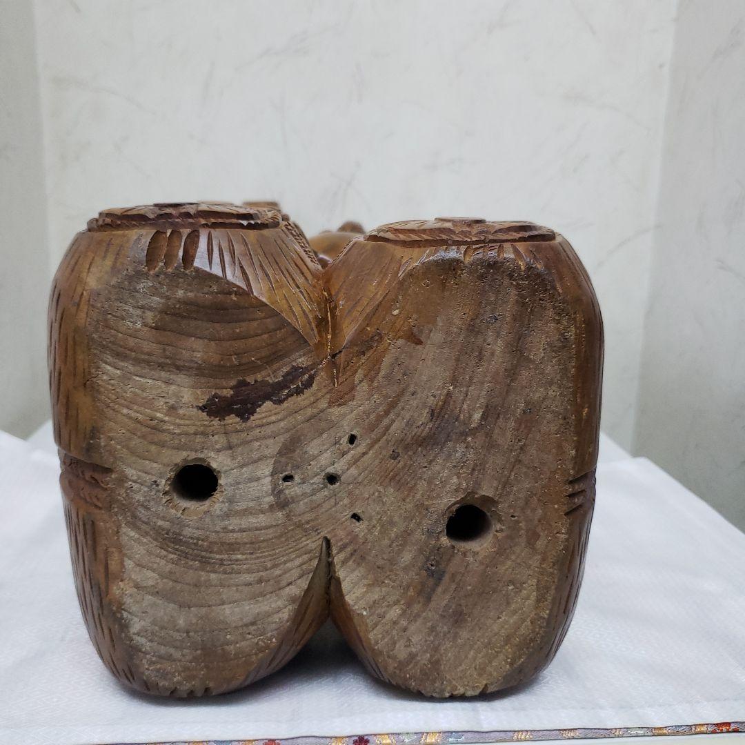 Bフライデー蔵出し大特価中 縁起物 楠材1木彫り☆大黒天像☆全高