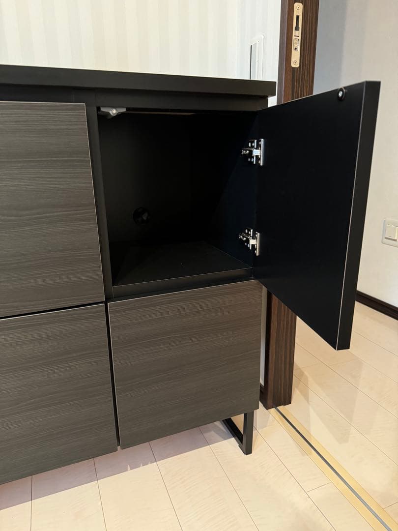 まめちゃん様専用】リビングキャビネット 日本製 木製 スチール脚付