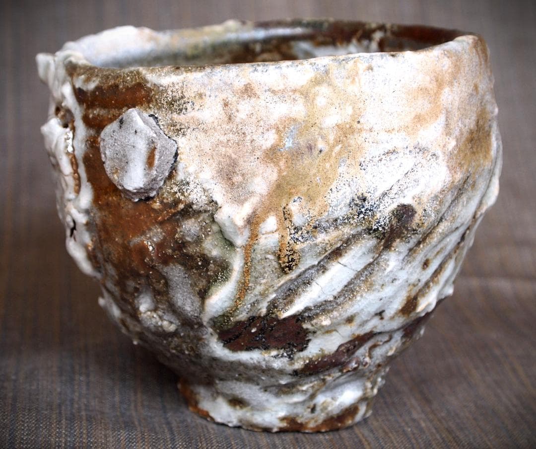 希少作☆加藤委☆川小牧引っ掻き茶碗☆共箱＆陶Vol.