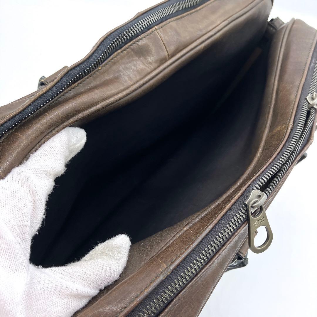 【BOTTEGA VENETA】ビジネスバッグ　イントレチャート　レザー　茶色