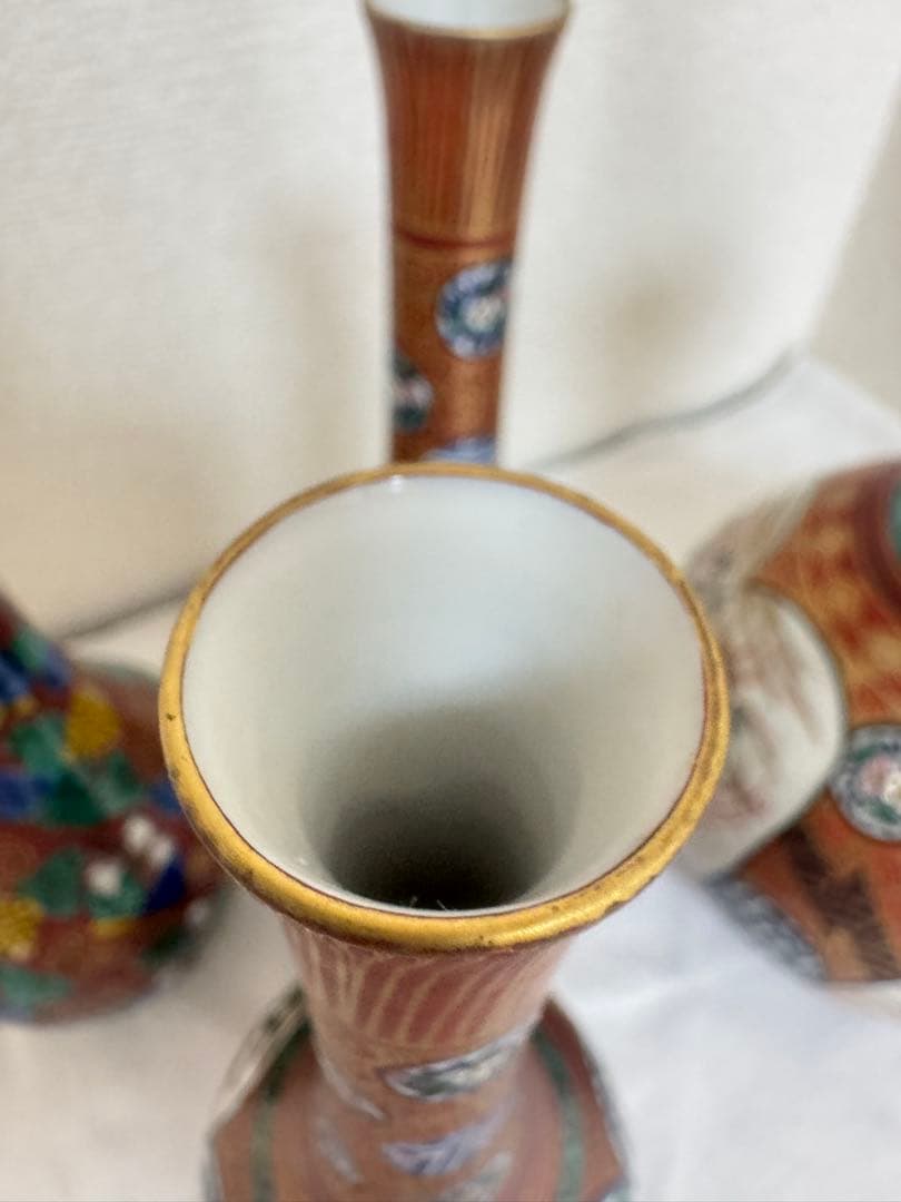 九谷庄三　木米　九谷焼花瓶　アンティーク