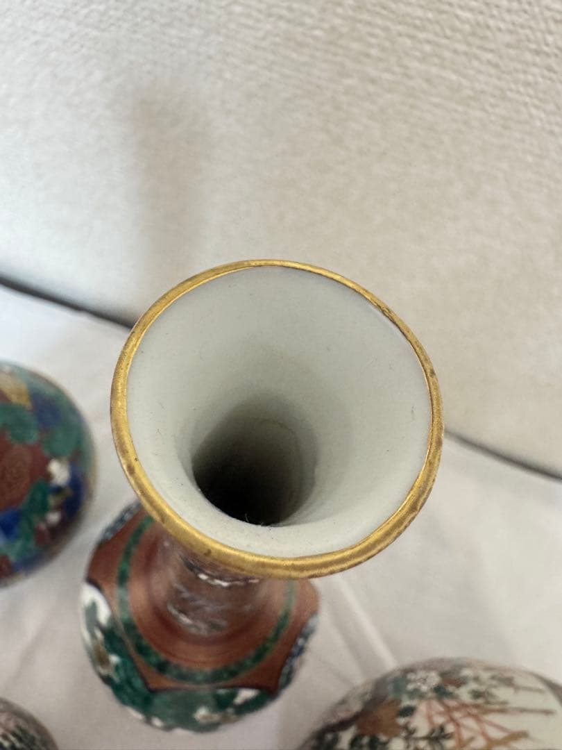 九谷庄三　木米　九谷焼花瓶　アンティーク