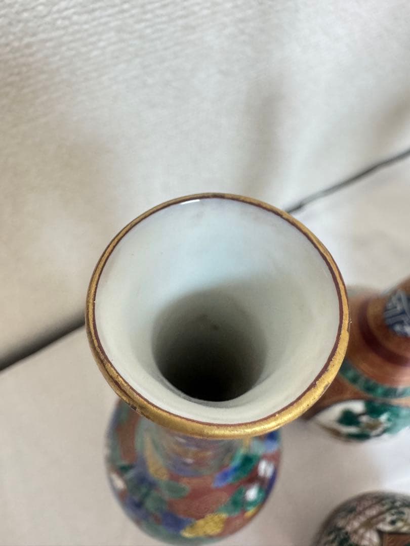 九谷庄三　木米　九谷焼花瓶　アンティーク