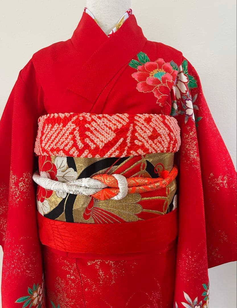 7歳　七五三　正絹着物　古典柄　帯　帯揚げ　帯締め　しごきセット