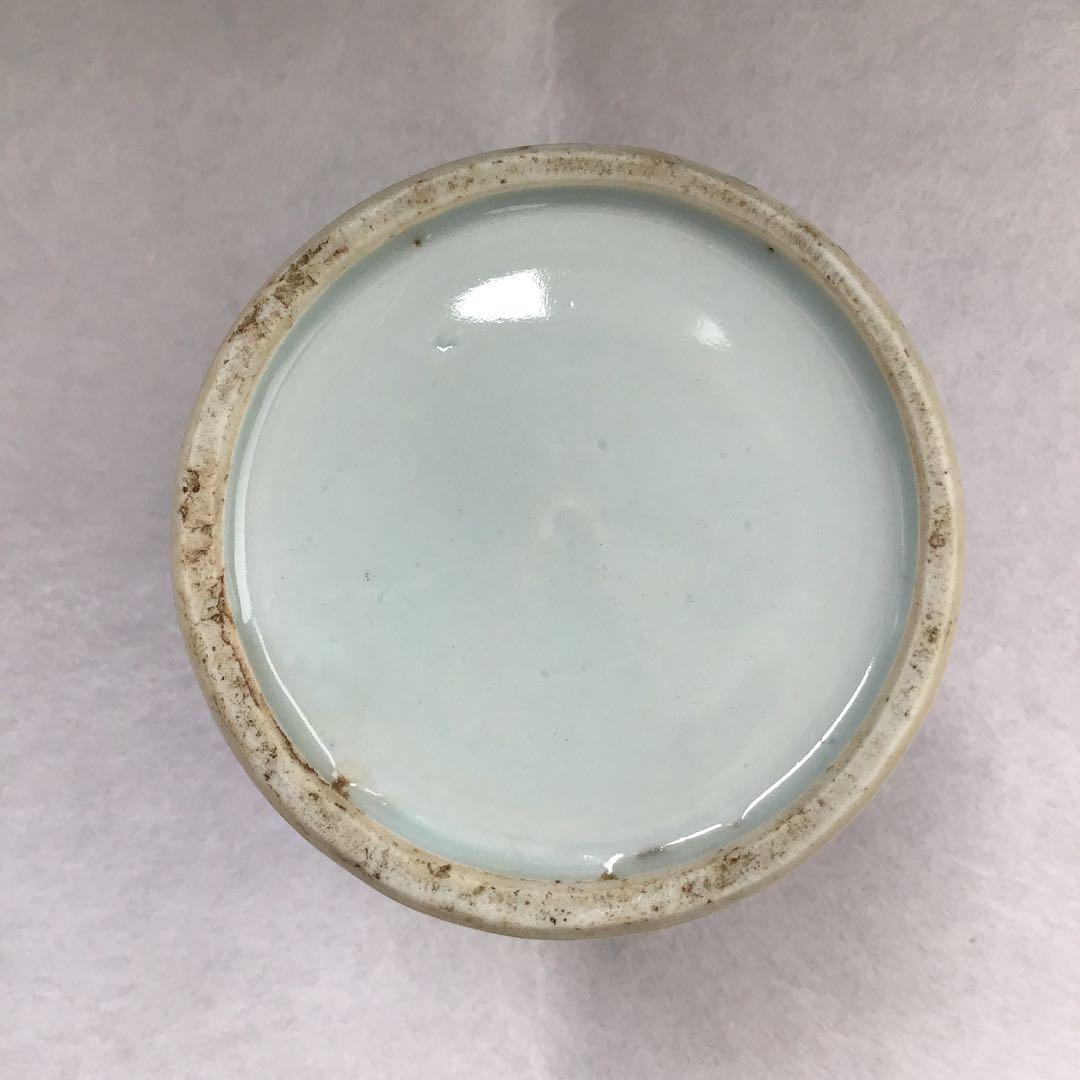 茶道具 古染付茶器 松竹梅絵 牙蓋添 仕覆二種付属 共