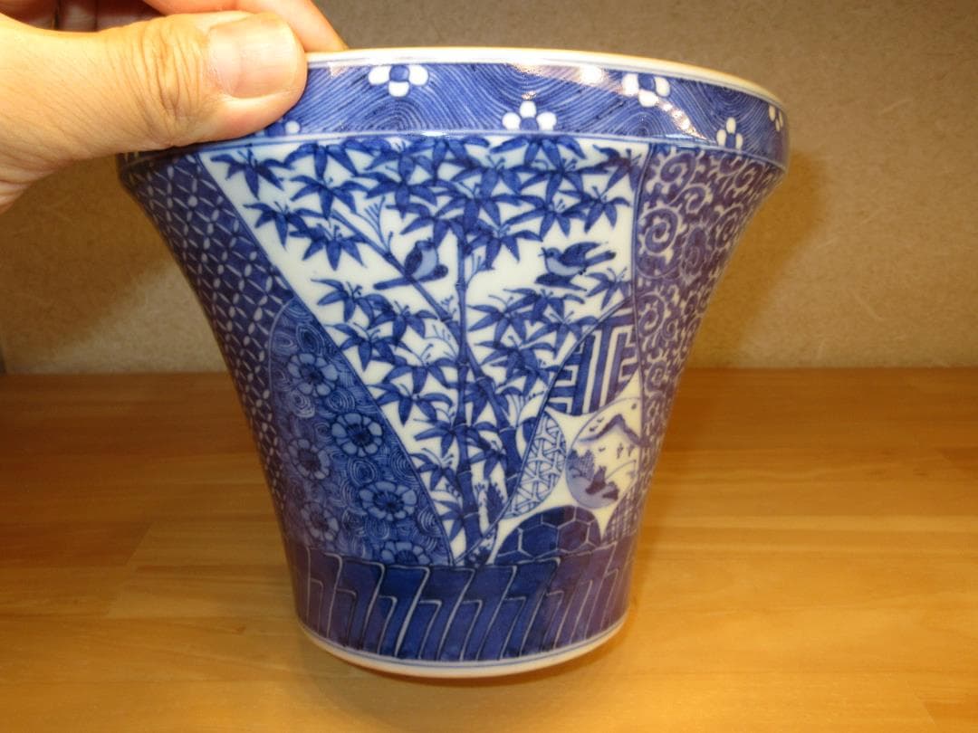 送料込【逢絢亭】茶道具 水指 京焼 祥瑞 末広形 平安春峰 共箱入り