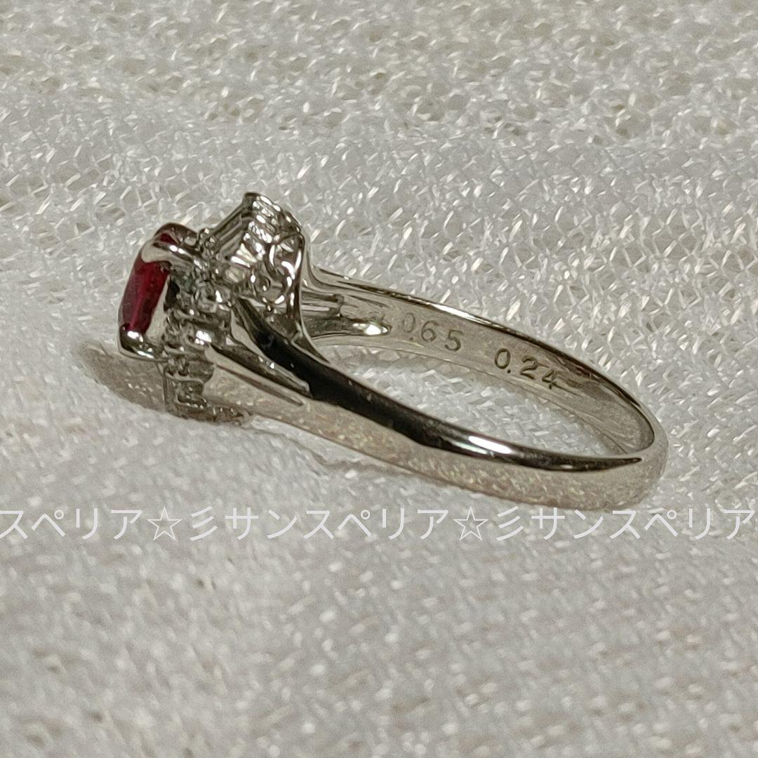 Pt900 ルビー0.65ctとダイヤ計0.24ctのクラシカルなリング