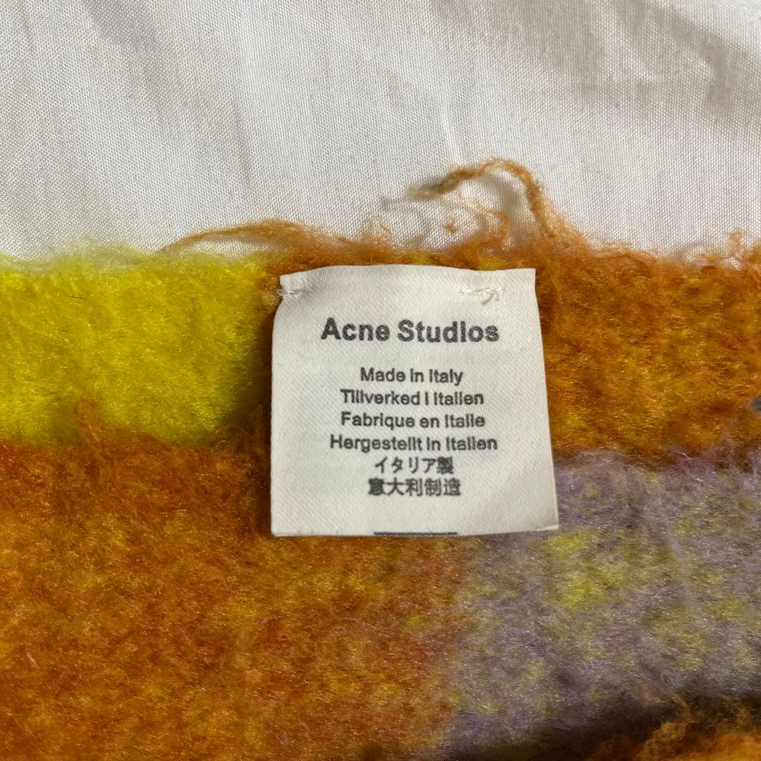 Acne Studios マルチカラーチェックマフラー - メルカリ