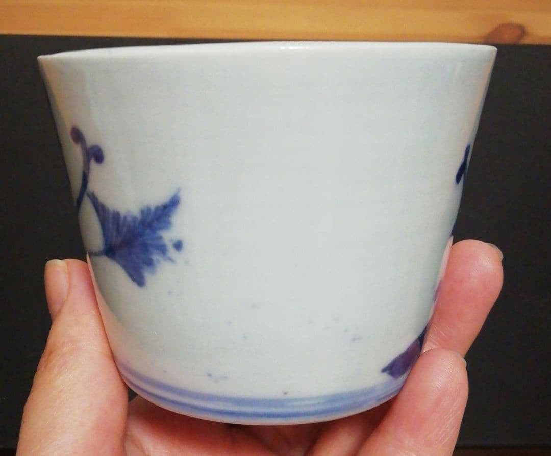 古伊万里　染付　蕎麦猪口　花図　四客　食器