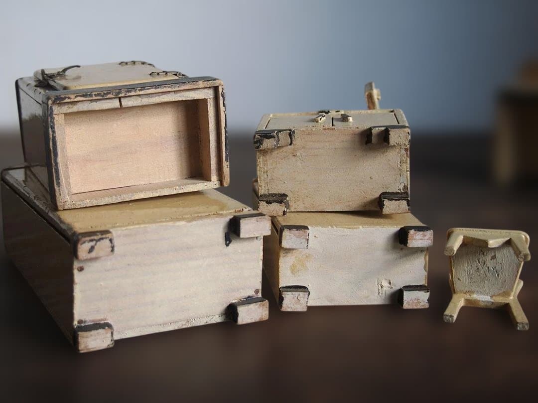 木製ドールハウス 家具 6点セット キッチン ミニチュア アンティーク/K321