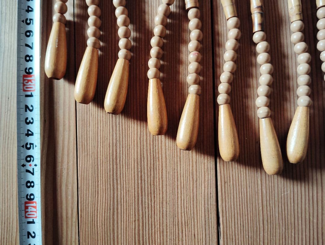 重量あります ロング 昭和レトロ 木製珠すだれ 珠のれん 木製ヴィンテージ