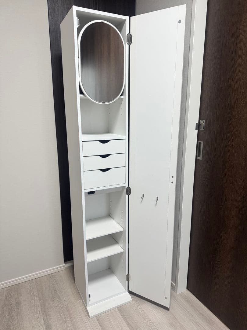 塩川光明堂 メイクタワー メルヴィ 姿見 メイク収納 ミラー付き収納