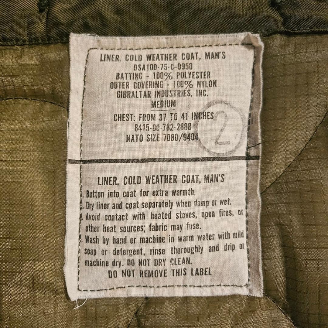 70s M-65 キルティング ライナージャケット ミリタリー DM1048