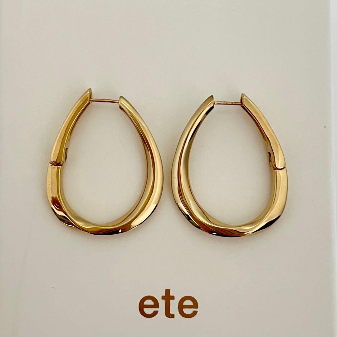 ete/ドロップ ピアス/イエローゴールド YG/新品同様/SV925 K18
