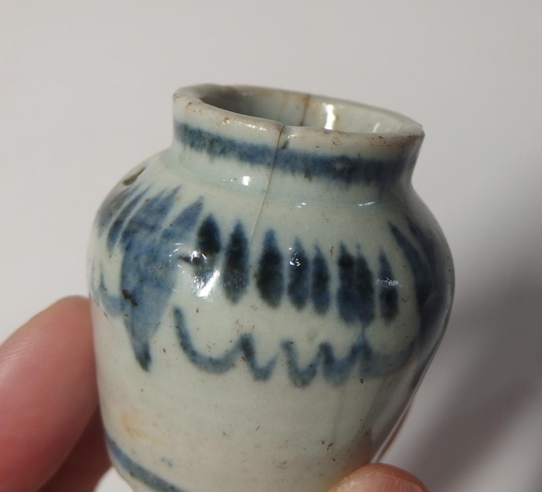 唐物染付小壺/時代物