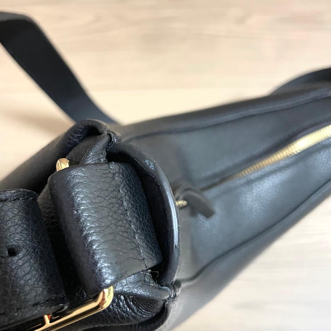 未使用級/POLÈNE ショルダーバッグ　ハンドバッグ　Umi ブラック　レザー