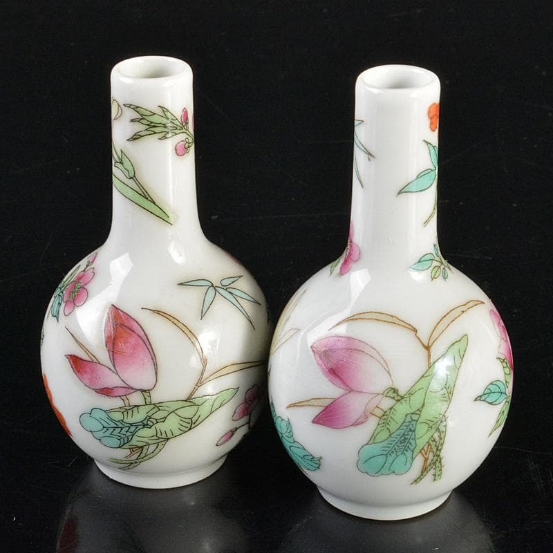 中国 中国景徳鎮款 粉彩 花文 小瓶 2点まとめて V R6648 - メルカリ