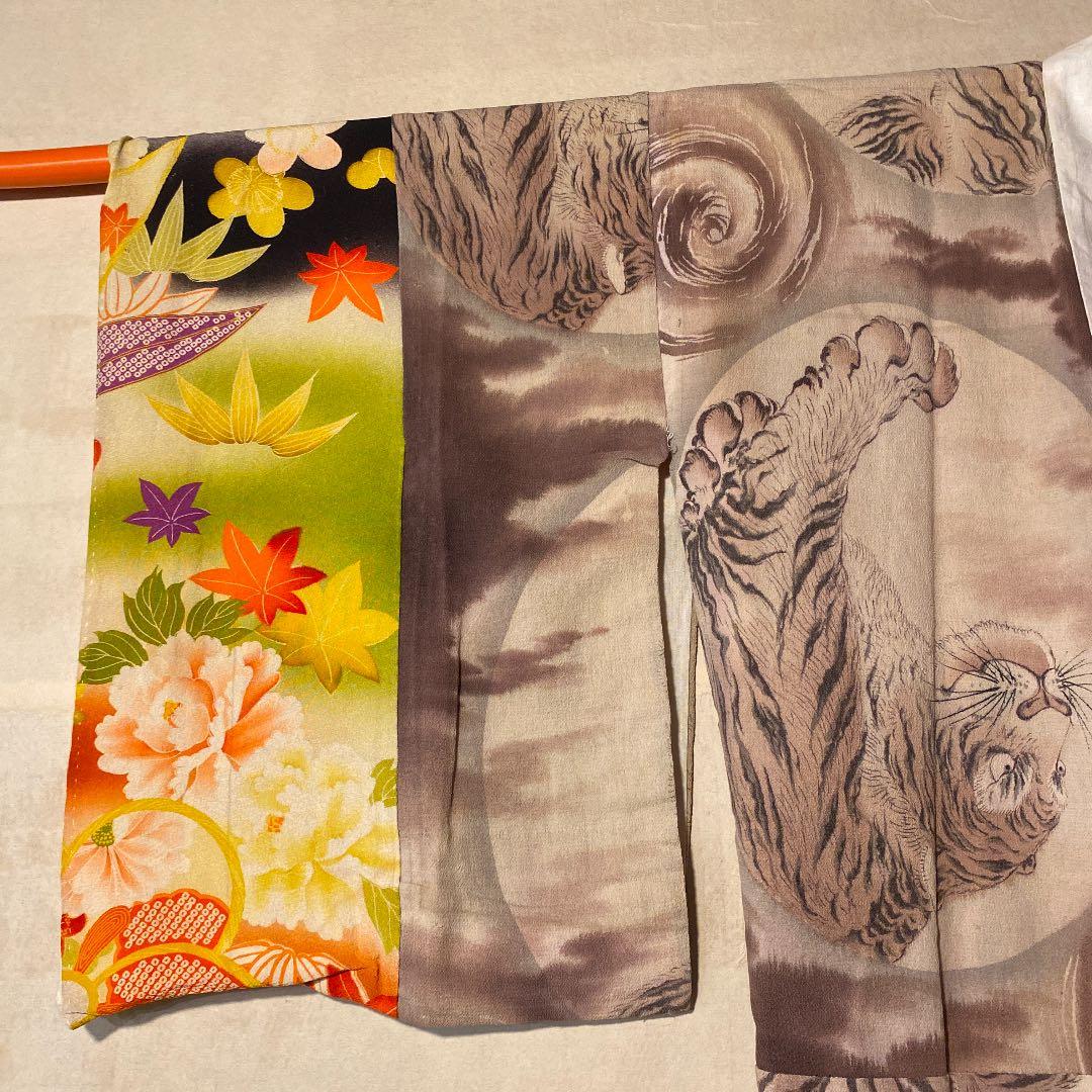 ブィンテージ江戸ちりめん手描き長襦袢 ブィンテージ江戸ちりめん