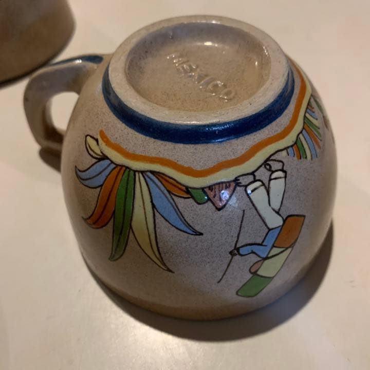 メキシコ　アンティーク　陶器　ティーカップ　レア　ヴィンテージ