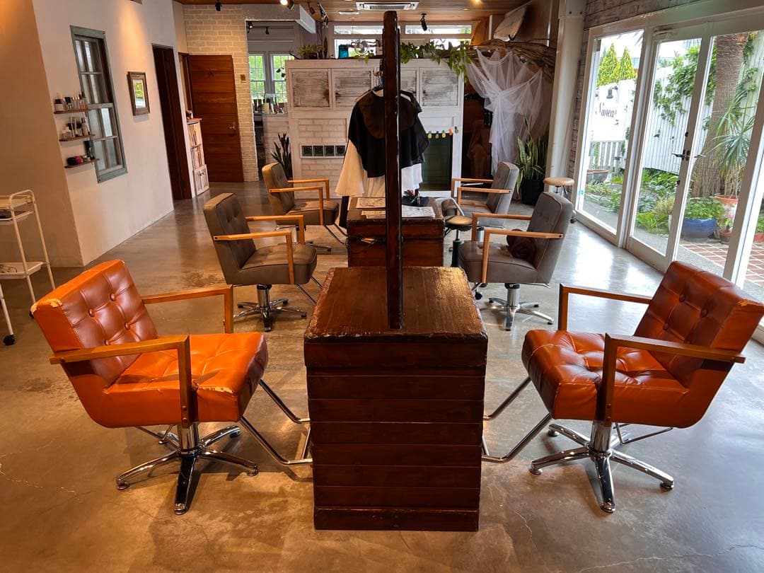 ◼️更に値下げ！◼️ 美容室セット面 一点モノ セット椅子 2脚付き