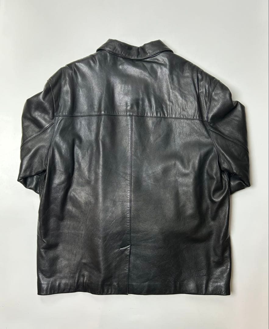 GUESS ブラック レザー シングルライダースコートライナー付き L