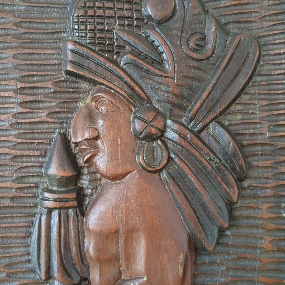 Honduras/ホンデュラス木彫りレリーフ 壁掛け ヴィンテージ置物