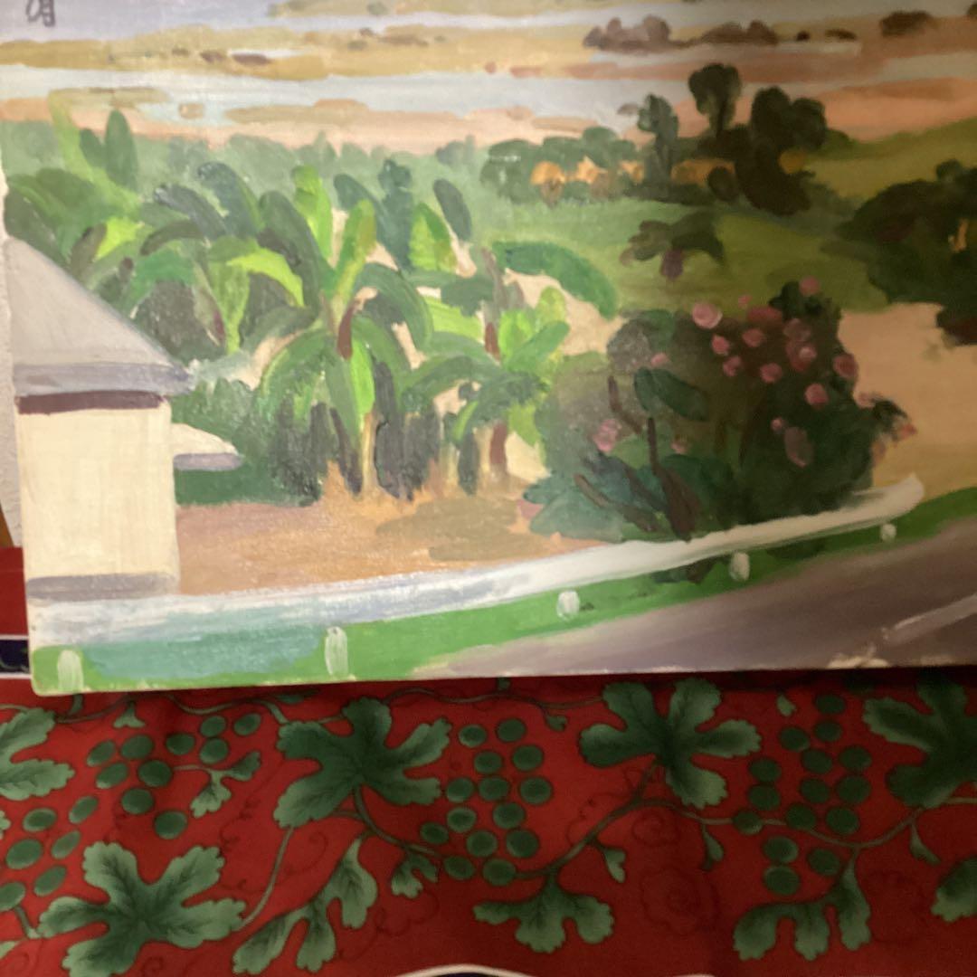 油彩画【 風景画 】 肉筆 山下清 キャンバス 八幡学園寄贈品 模写 即決品