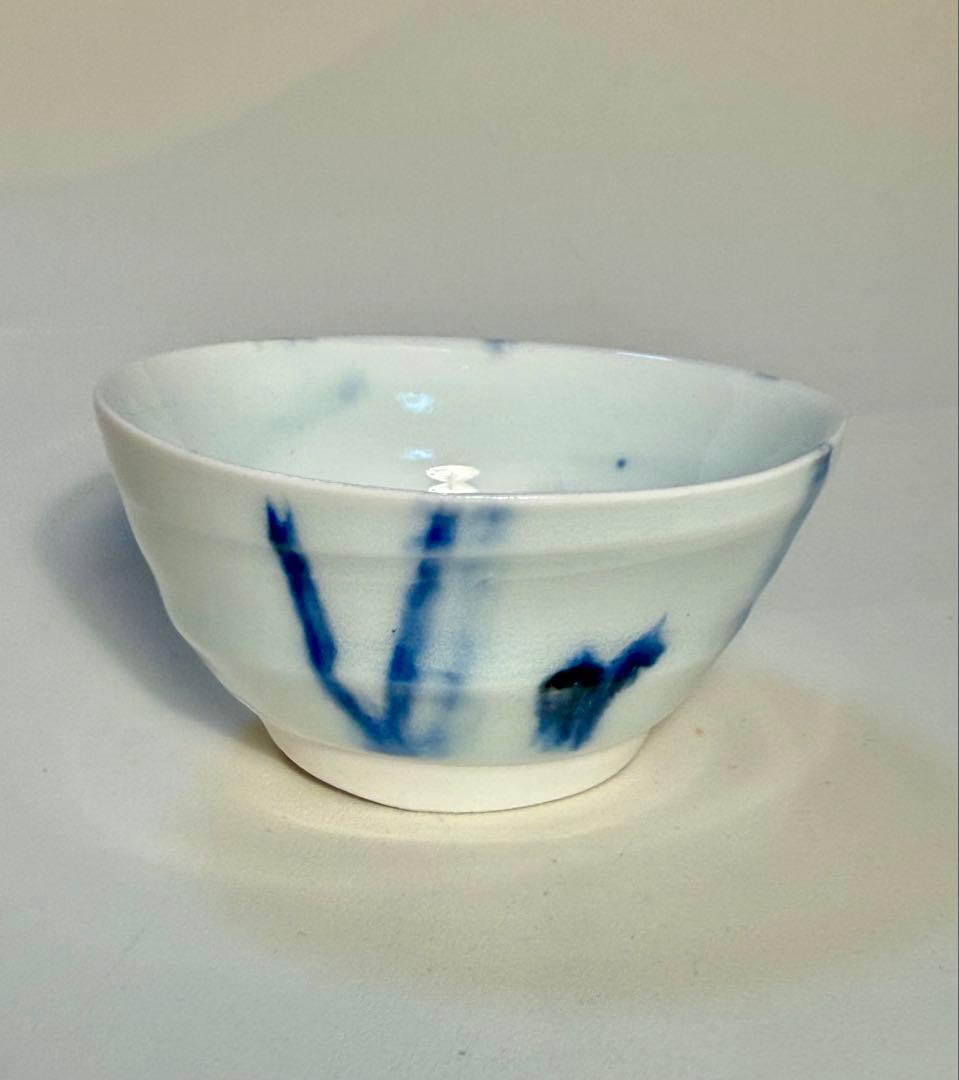 加藤委 呉須酒盃 友箱、共布、栞