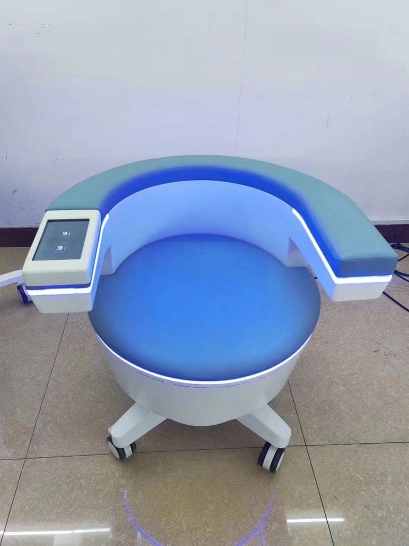 ブルー、水色、骨盤底筋 トレ一ニングチェア EMS 電磁パルス 椅子