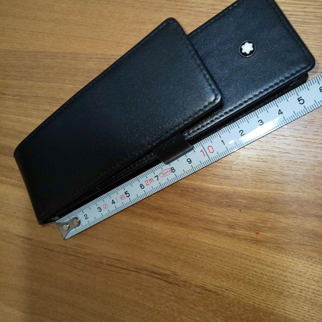 美品 MONTBLANC モンブラン ブラック レザーケース 2本用の通販はau