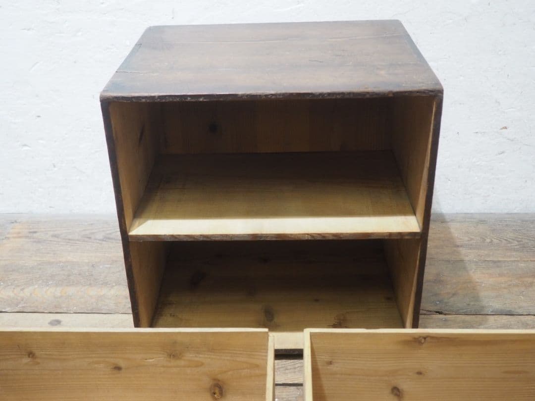 1256 杉の引き出し 収納棚 陳列台 ラック 小箪笥 レトロ アンティーク