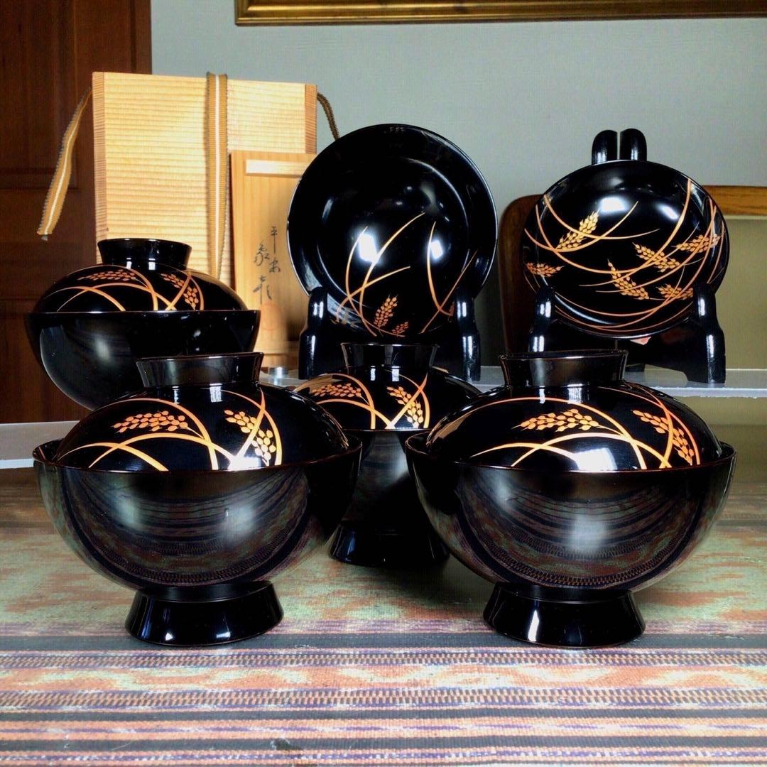 スタうー特価』 平安 象彦 『稲穂椀』 お椀 5客 - メルカリ