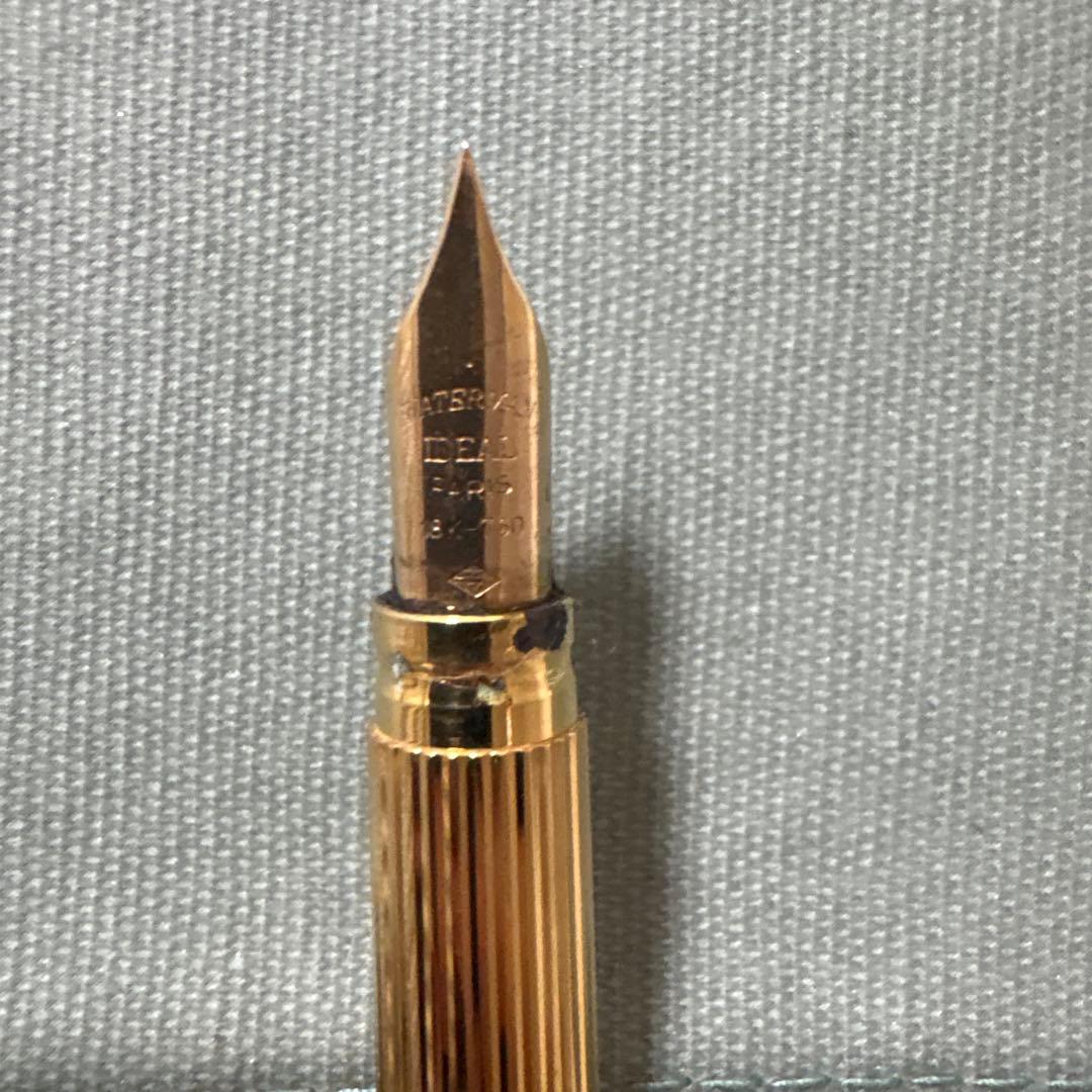 紫と黒のマーブル万年筆 ウォーターマン