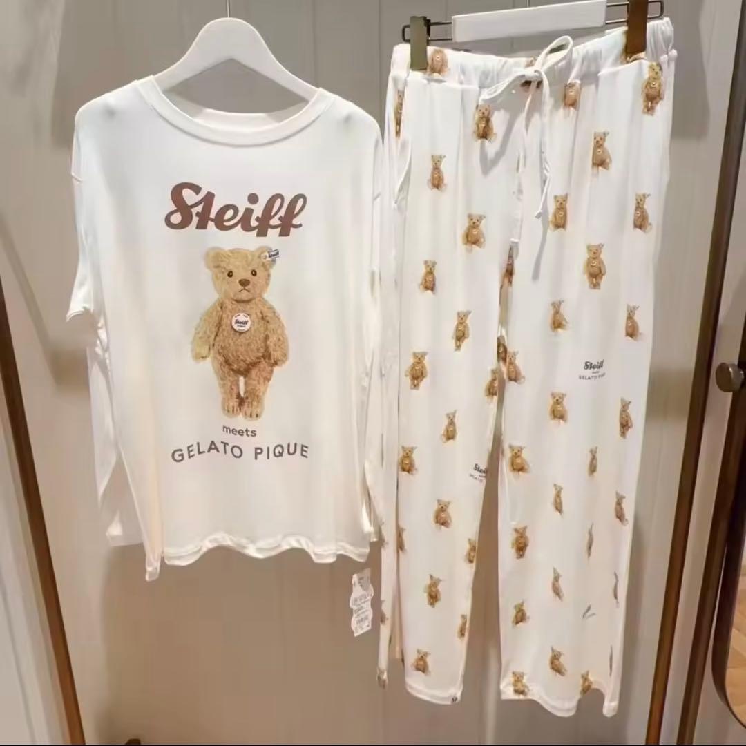 ★新品未使用　ジェラートピケ　ルームウェア　クマベア　Steiff テディベア