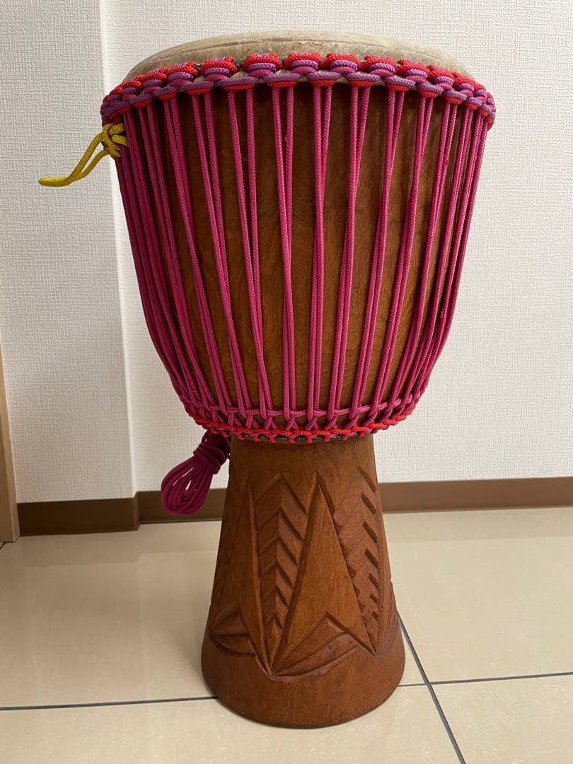 美品・大型・重低音】ジャンベ／ジェンベアフリカ打面径約33cm