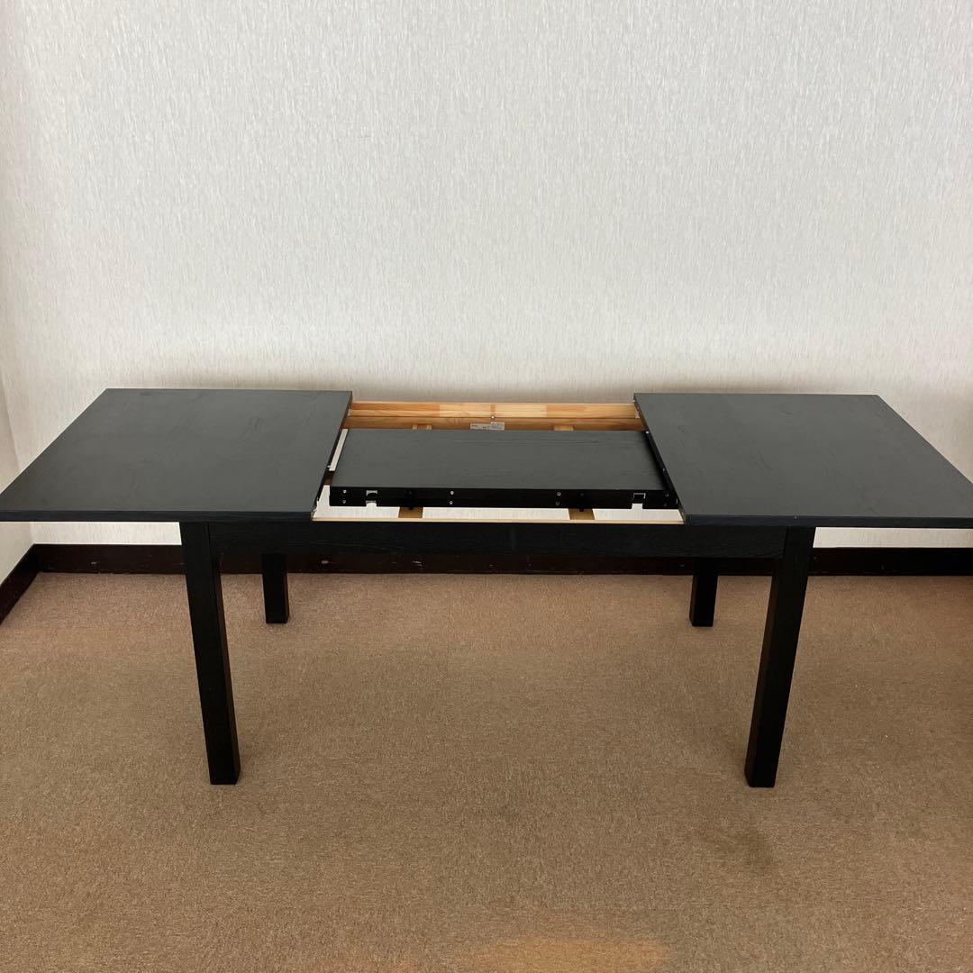 IKEA イケア　伸長式ダイニングテーブル　BJURSTA ブラック　傷あり