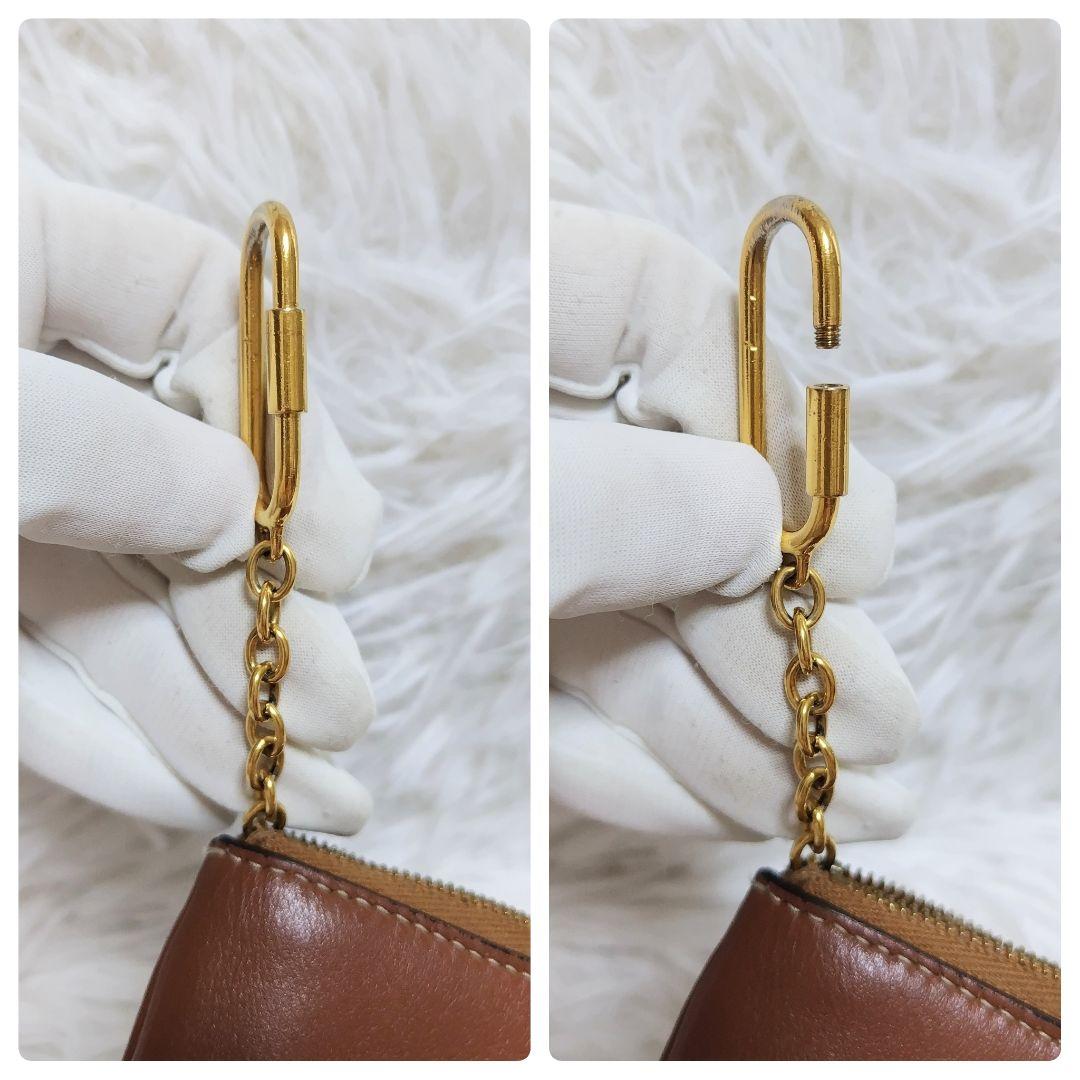 レア美品✨セリーヌ◇キュイルトリオンフケース　キーリング付きブラウン