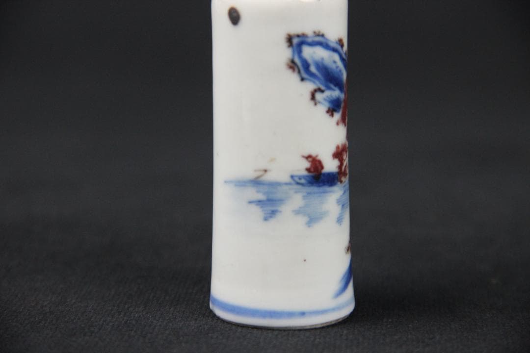 中国美術 青花 山水紋 ㄏ 景徳鎮 清時代 磁器製 時代物 Eo15-3