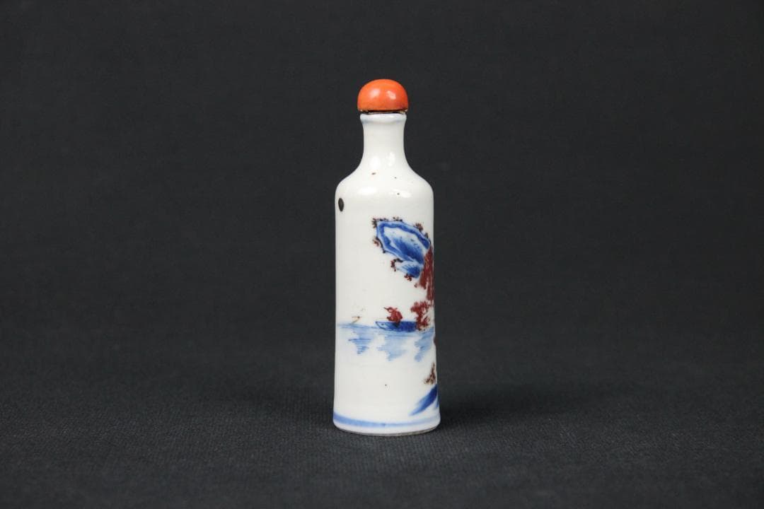 中国美術 青花 山水紋 ㄏ 景徳鎮 清時代 磁器製 時代物 Eo15-3